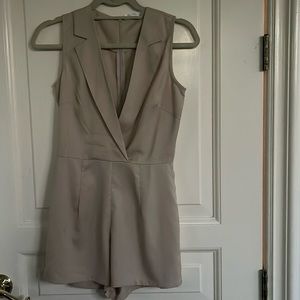 Beige Sleeveless playsuit